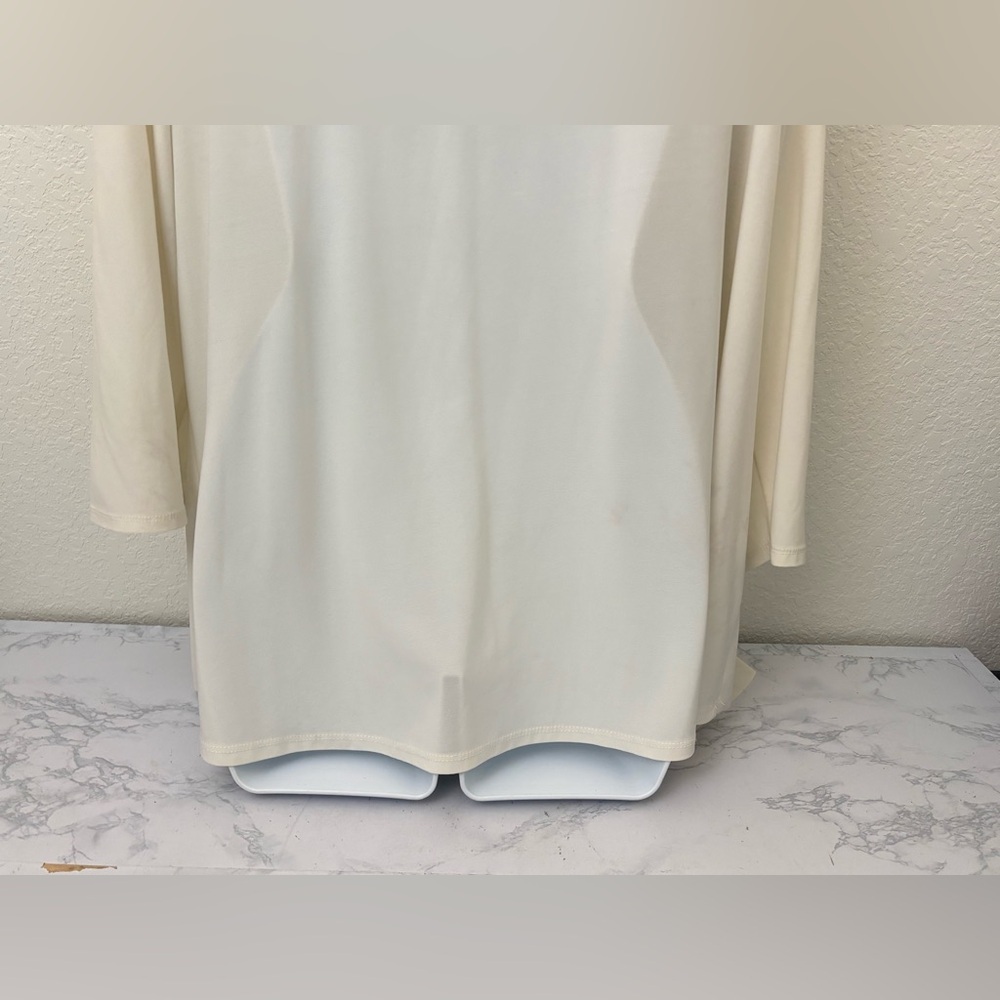 Vtg R&M Richards by Karen Kwong Sz 2x Womens Open Cardigan Cream Ivory Drape​ - Picture 8 of 9